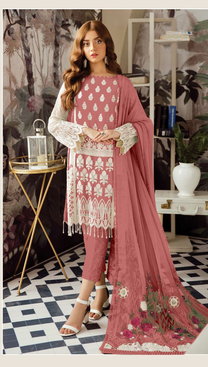 SCARLET DNO 1003 F GEORGETTE WITH EMBROIDERY WORK STYLISH DESIGNER PARTY WEAR SALWAR KAMEEZ