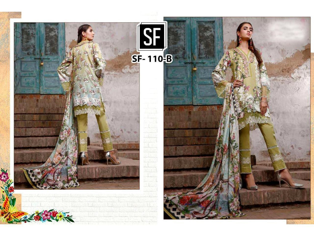SF FASHION D NO SF 110 B CHIFFON STYLISH DESIGNER PAKISTANI CASUAL LOOK SALWAR KAMEEZ